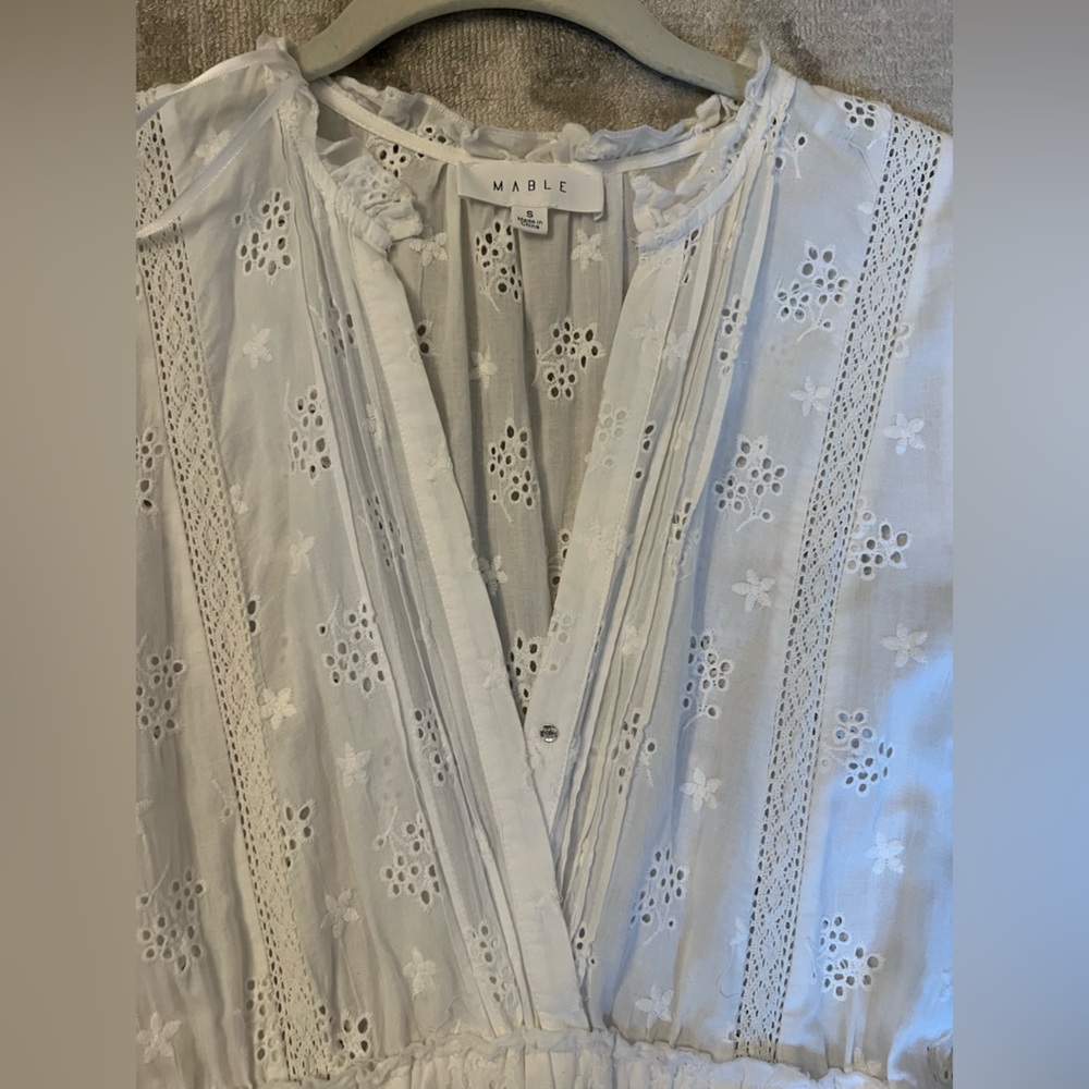 Mable White Eyelet Ruffle Mini Dress - Picture 7 of 7